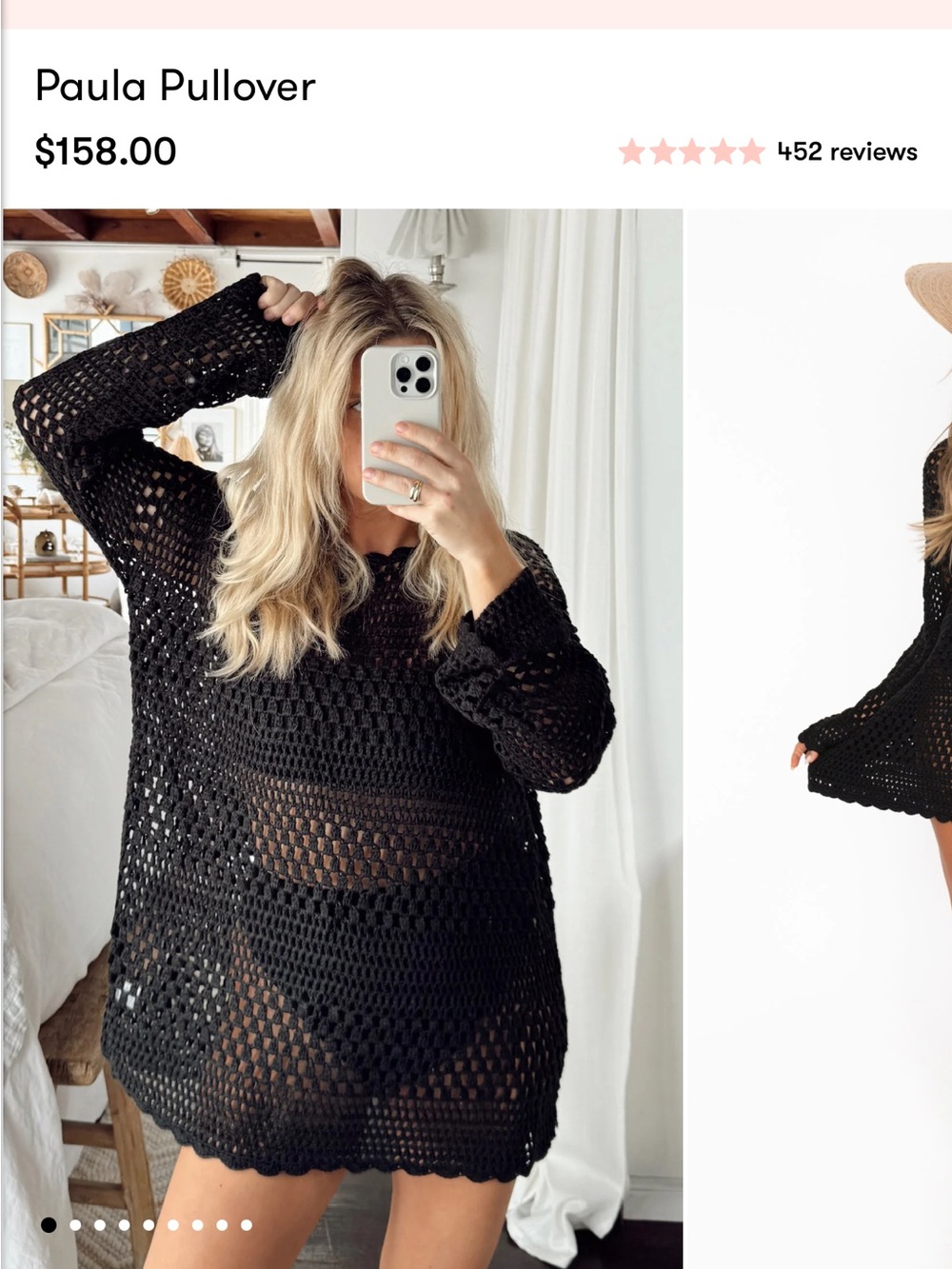 Show Me Your MuMu Black Crochet Pullover Cover-Up